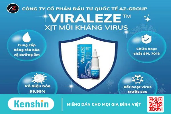 Xịt mũi kháng virus Viraleze bảo vệ niêm mạc mũi và cơ quan hô hấp bằng cách bất hoạt virus và tạo ra một hàng rào vật lý bảo vệ chắc chắn